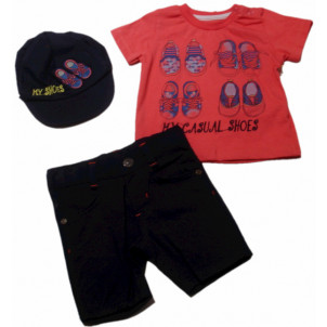 Σετ Μπλούζα Βερμούδα και Καπέλο (Κωδ.077.329.017)