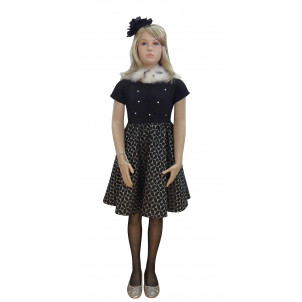 Φόρεμα Κοντομάνικο Μαύρο Εβίτα 17894 