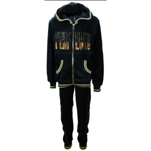 Φόρμα Ζακέτα Βελουτέ Παιδικό Μαύρο 291.039.022