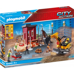 Playmobil Μικρός Εκσκαφέας Με Ερπύστριες & Δομικά Στοιχεία (70443)