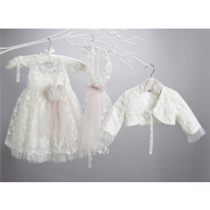 Ολοκληρωμένο πακέτο σετ βάπτισης με αυτό το φόρεμα New Life  2428-2. narlis.gr