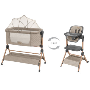 Kikka Boo Λίκνο 2in1 Bedside Crib + Highchair Sleat Me Beige, 2026