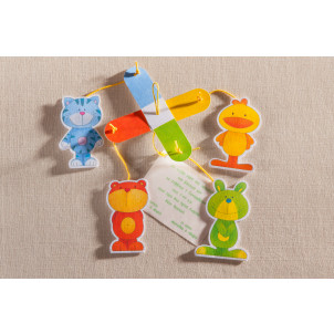 Προσκλητήριο Βάπτισης Ζωάκια (Biniatian) (Κωδ.359-1113)