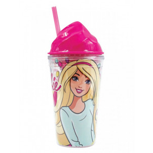 Πλαστικό Παγούρι - Ποτήρι Barbie Disney (Με καλαμάκι) (Κωδ.151.539.058)
