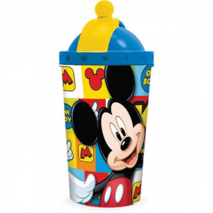 Παγούρι πλαστικό Mickey Mouse με καλαμάκι 450ml (#760.239.018#)