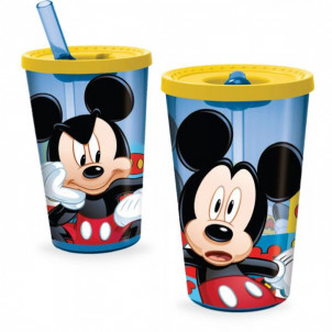 Παγούρι πλαστικό Mickey με καλαμάκι 450ml (#760.239.034#)