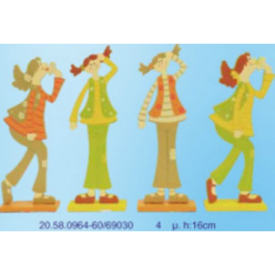 Μπομπονιέρα ξύλινη  κοριτσάκια 16εκ (20.58.0964)