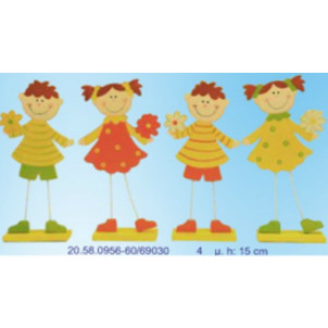 Μπομπονιέρα ξύλινη  κοριτσάκια αγοράκια 15εκ (20.58.0956)