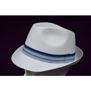 Καπέλο Ψάθινο με Μπλε - Σιελ Ρίγα (Άσπρο) (Κωδ.592.512.001)