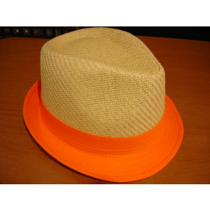 Καπέλο Ψάθινο με Πορτοκαλί Ρίγα (Πορτοκαλί) (Κωδ.007.511.001)