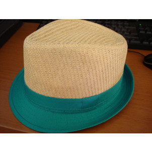 Καπέλο Ψάθινο με Πετρόν Ρίγα (Πετρόλ) (Κωδ.007.511.001)