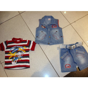 Μπουφάν Αμάνικο - Μπλούζα - Βερμούδα - Ζώνη (Κόκκινο) (Κωδ.588.129.006)