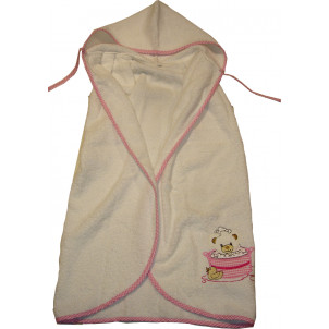 Μπουρνούζι Κάπα Βρεφικό (0+) (Άσπρο - Ροζ) (Κωδ.582.144.007)