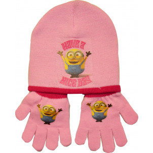 Σκούφος & Γάντια Minions Disney (Ροζ) (Κωδ.161.503.218)