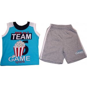 Σετ Παιδικό Μπλούζα Αμάνικη Και Κοντό Παντελονάκι Τυρκουάζ 118.43.103