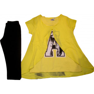 Μπλουζοφόρεμα & Κολάν (Κίτρινο) (Κωδ.291.87.308)