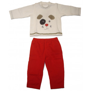 Πυζάμα Σκύλος Βρεφική (Εκρού) (Κωδ.226.068.003+4)