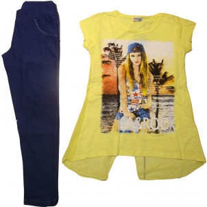 Μπλουζοφόρεμα & Κολάν (Κίτρινο) (Κωδ.291.87.166)