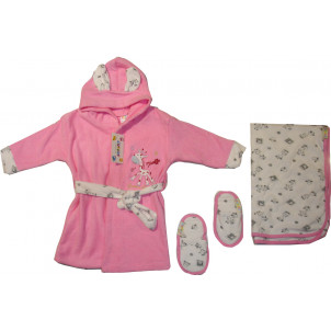 Μπουρνούζι - Πετσέτα - Παντόφλες (Ροζ) (Κωδ.747.344.000)