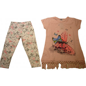 Μπλουζοφόρεμα & Κολάν (Ροζ) (Κωδ.291.87.567)