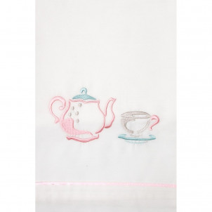 Λαδοπανο βαπτισης με σχεδιο τσαγιερα για κοριτσι Κ217  la christine