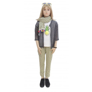 Σετ Ζακετάκι Μπλούζα Φουλάρι Και Σαλβάρι 291.29.050