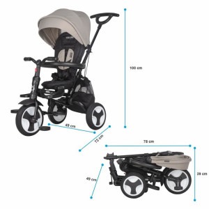 Smart Baby Τρίκυκλο Ποδηλατάκι Coccolle Spectra Plus Greystone, 321013552