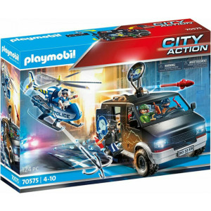 Playmobil Αστυνομικό Ελικόπτερο & Ληστές Με Βαν (70575)