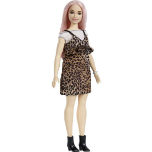 Barbie Με Ροζ Μαλλιά & Leopard Φόρεμα (FXL49)