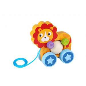 Tooky Toys Ξύλινο Συρόμενο Λιοντάρι (TKE005)