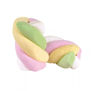  Πλεξίδα Marshmallow με γεύση φρούτα του δάσους (Κωδικός προϊόντος: 060.27.50.007) 1kg. (140τμχ.)