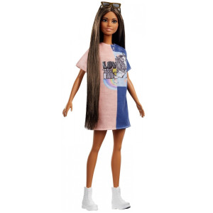 Barbie Με Φόρεμα-Πουλόβερ Ροζ/Μπλε Love 1959 (FXL43)