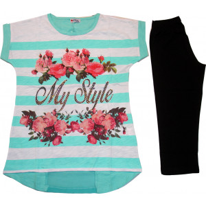 Μπλουζοφόρεμα & Κολάν (Μέντα) (Κωδ.291.87.066)