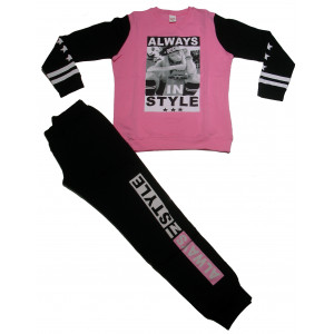 Φόρμα Φούτερ Παιδικό Style (Ροζ) (#077.039.010+3#)