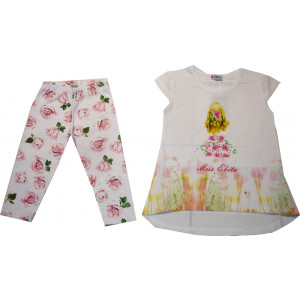 Μπλουζοφόρεμα & Κολάν (Άσπρο) (Κωδ.291.87.572)