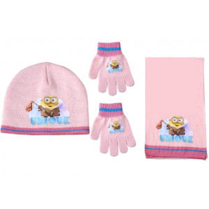 Σκουφάκι & Κασκόλ & Γάντια Minion Disney (Ροζ) (Κωδ.200.503.021)