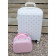 Βαλίτσες ταξιδιού ΒΑΛ5Α  λευκή με ροζ πουά